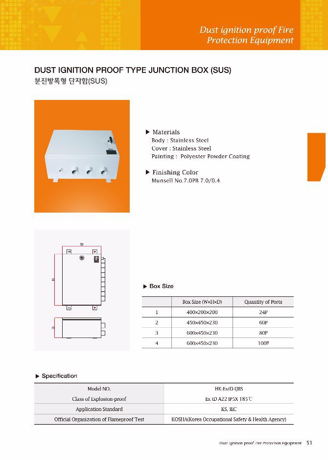 분진방폭형 단자함 (SUS)