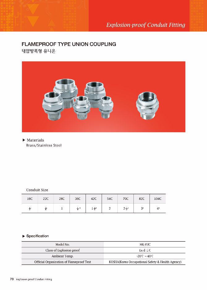 내압방폭형 유니온