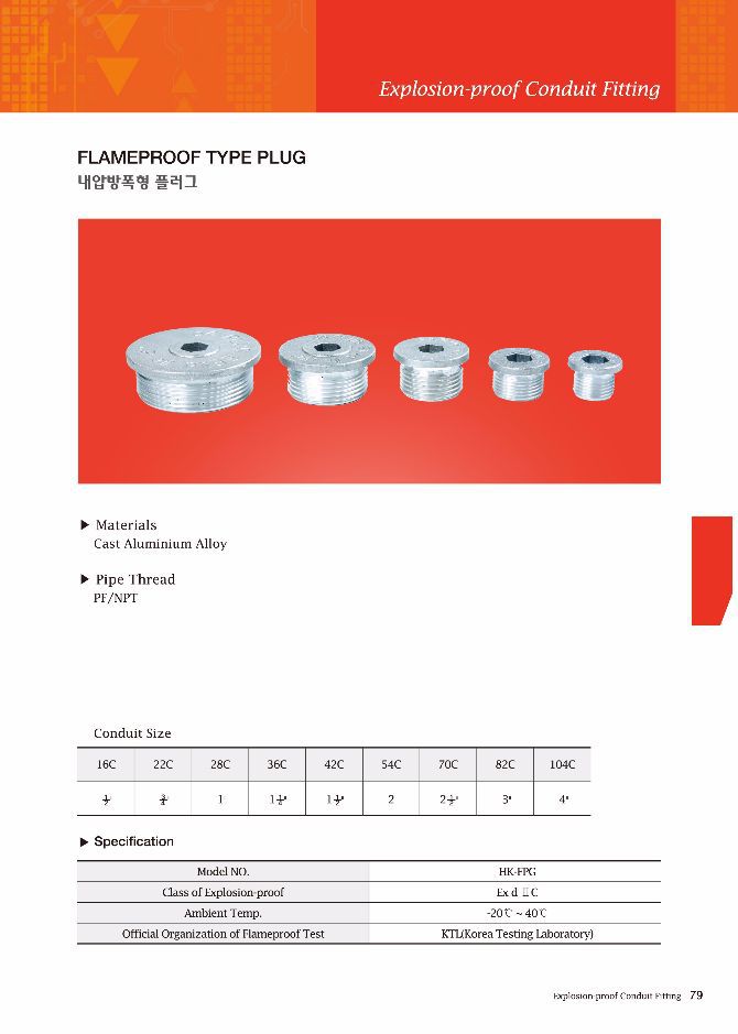 내압방폭형 플러그
