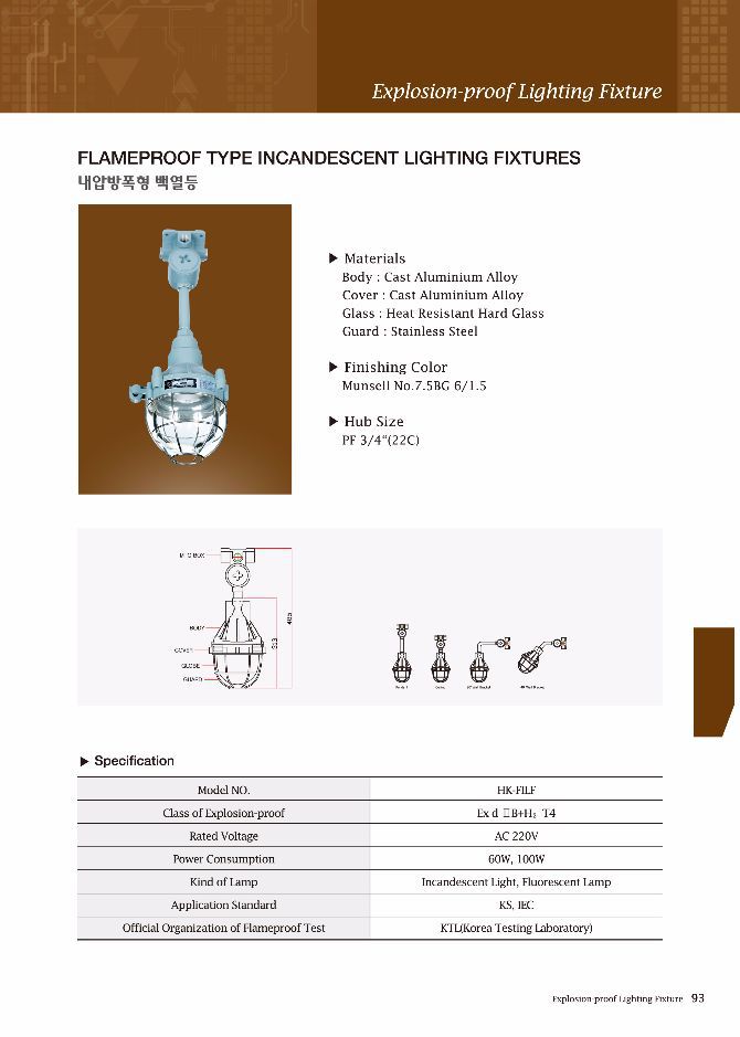 내압방폭형 백열등